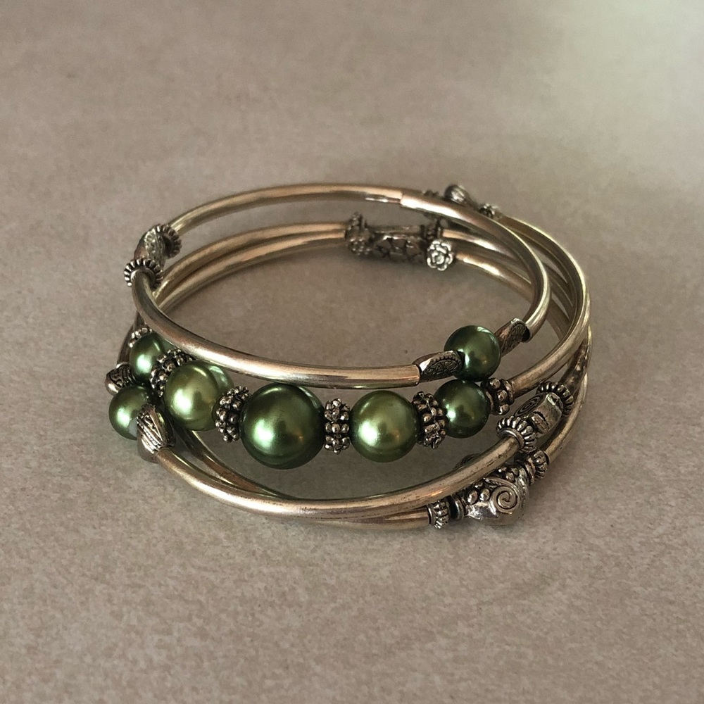 🛑FINAL PRICE🛑 Silver Wrap Bracelet with Beads